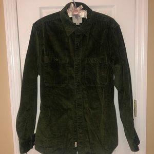 American Eagle Mens Green Corduroy Button Down Flannel/Jacket